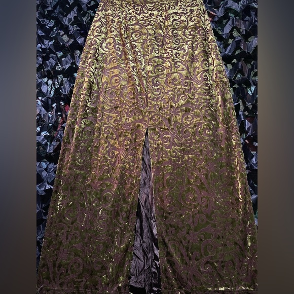 Vintage mid 90s Gantos Burn Out Velvet Layered Maxi - Picture 3 of 5